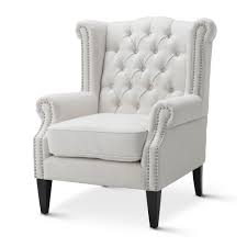 One chair has an area of slight discoloration (almost a slightly darker off white; Off White Duke Wingback Armchair White Armchair Armchair Wingback Armchair