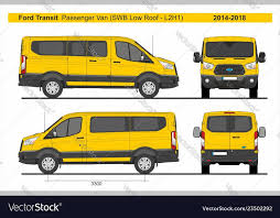 Ford Transit Passenger Van Short Wheel Base Low Roof Swing Right Door L2h1 2014 2018 Detailed Template For Design And Production Ford Transit Van Car Wrap