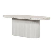 No backyard lounge space is complete without an outdoor accent table. Deco White Terrazzo Outdoor Dining Table