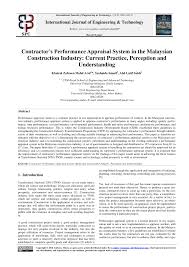 What is meaning of appraisal in hindi? Pdf Contractor S Performance Appraisal System In The Malaysian Construction Industry Current Practice Perception And Understanding