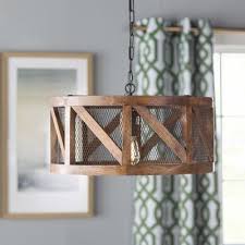 Loon Peak Tiefort 1 Light Single Drum Pendant In 2021 Wood Light Fixture Pendant Lighting Drum Pendant