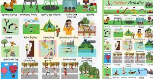 Outdoor Activities List Of Outdoor Activities With Pictures 7esl List Of Outdoor Activities Outdoor Activities Activities