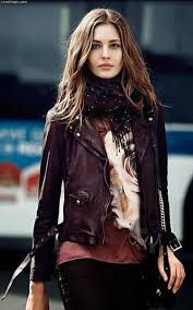 Winter Outfit Dark Brown Leather Jacket Scarf Fashion Photography Leather Jackets Women Fashion