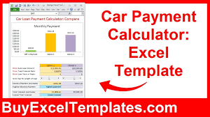 Car Payment Calculator Calculate Monthly Auto Loan Payment Interest Excel Template Spreadsheet
