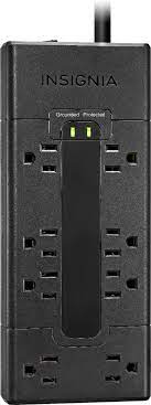 Insignia 8 Outlet Surge Protector Strip Black Ns Hw503 Best Buy