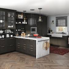 Cuisine Authentique Noire Et Marbre Leroy Merlin En 2020 Meuble Cuisine Leroy Merlin Cuisine Bois Et Cuisine Americaine
