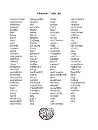 Personality Traits List - Fill Online, Printable, Fillable, Blank |  pdfFiller