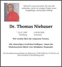 Traueranzeigen von Thomas Niebauer