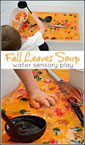 Setting up sensory play can look intimidating, perhaps even messy. Fall Leaves Sensory Bin With Water Sensory Play Toddlers Toddler Activities Sensory Play