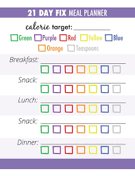 21 day fix meal tracker and grocery