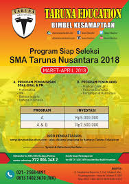Uang pangkal sampai 125juta uang pendidikan 50jt, bulanan 5jt per bulan. Soal Tes Masuk Sma Taruna Nusantara Jawabanku Id