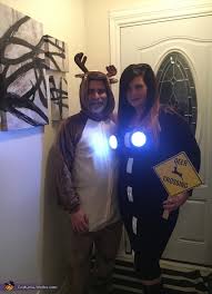 Deer in headlights couples costume. Deer In The Headlights Costume Diy Costumes Under 35