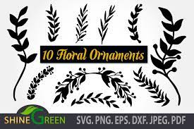 Download Leaves Svg Bundle Floral Wedding Ornaments Silhouette By Shinegreenart Thehungryjpeg Com