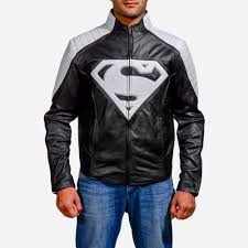 Superman Smallville Leather Jacket 2xl Pu Leather Leather Jacket White Leather Jacket Black And White Jacket