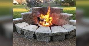 In addition, the two benches that face each other on either side of the fire pit are fixed and built in as well. Corner Fire Pit Project By Phillip At Menards