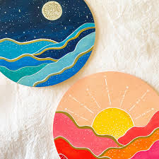 The best selection of royalty free half sun moon vector art, graphics and stock illustrations. The Sun And The Moon Circle Canvas Mini Canvas Art Circle Painting