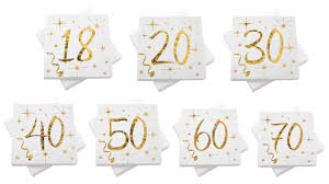Bilder mit sprüchen zum 40. Servietten Tischdeko Geburtstag Zahlen Gold Weiss 18 20 30 40 50 60 70 Party