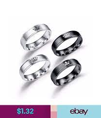 King And Queen Stainless Steel Ring Sets His And Hers Couple Wedding Band Set Ebay Fashion Couple Wedding Rings Fashion Rings Titanium Steel Rings
