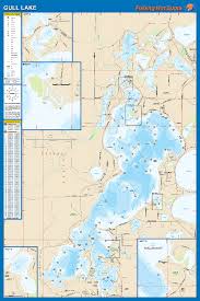 Gull Lake Crow Wing Cass Co Fishing Map Mn Fishing Map