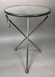 Small round glass side table. Sold Price Small Round Glass Top Silver Metal Side Table De December 2 0118 11 00 Am Est