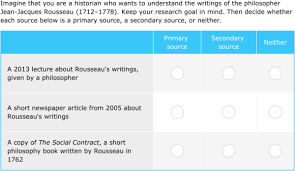 The first few times you ask students to work with primary sources, and whenever you have not worked with primary sources recently, model careful document analysis using the worksheets. Ixl Identify Primary And Secondary Sources 7th Grade Social Studies
