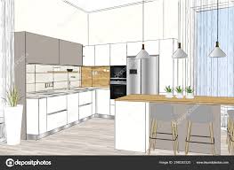 illustration modern kitchen furniture