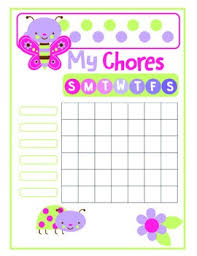 Cute Bugs Printable Chore Chart