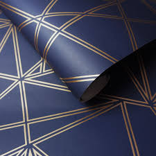 Paladium Geometric Wallpaper Navy Blue Gold Holden 90112 New 5022976901124 Ebay In 2020 Geometric Wallpaper Navy Geometric Wallpaper Navy Wallpaper