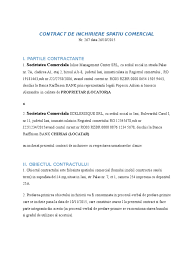 Contract de inchiriere spatiu comercial. Contract De Inchiriere Spatiu Comercial