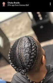 Two Braids With Double Spine Mens Braids Hairstyles Cornrow Braids Men Cool Braid Hairstyles