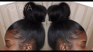 Quick Easy Sleek High Bun On Blown Out Natural Hair Natural Hair Blowout Natural Hair Styles Natural Hair Bun Styles