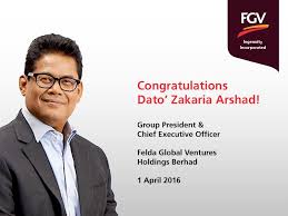 Datuk zakaria arshad has resigned as fgv holdings bhd's group president and chief executive officer. Felda Lembaga Kemajuan Tanah Persekutuan Facebook