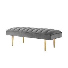 Finished in smoked oak, this coffee table is the perfect centerpiece for your home. Posh Living Darian Tufted Velvet Bench With Metal Legs In Light Gray Gold Nbh107 02lg Cx