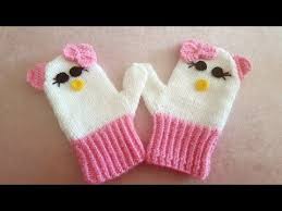 Sisle Fiyonklu Kiz Cocuk Eldiven Yapilisi Nazarca Com Baby Knitting Patterns Hello Kitty Orgu