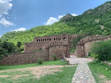 Historic royal ruins inside Bhangarh Fort, AI generated
