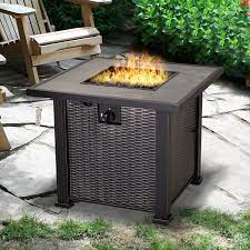 Check spelling or type a new query. Outsunny Slate And Wicker Outdoor Gas Fire Pit Table On Sale Overstock 31059626