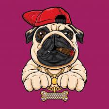 Pug Hip Hop Style Cartoon Art Pugs Pug Dog