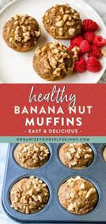 Healthy Banana Nut Muffins Recipe In 2021 Banana Nut Muffins Healthy Banana Recipes Banana Healthy