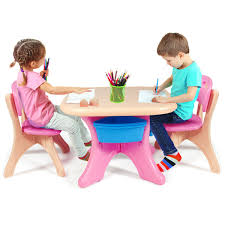 Find durable tables and chair sets for your events. Gymax Plastic Children Kids Table Chair Set 3 Pc Play Furniture Walmart Canada