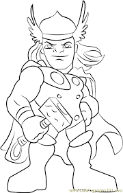 Free printable thor coloring pages. Thor Coloring Page For Kids Free The Super Hero Squad Show Printable Coloring Pages Online For Kids Coloringpages101 Com Coloring Pages For Kids