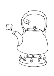 Coloring book with a stove to color for free for those interested in cooking utensils and kitchen tools. Teapot On Stove Coloring Pages Embroidery Patterns Tea Pots