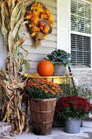 When you grow your own ornamental corn, you can use the cobs in tablescapes, wreaths, and other decorations, and you can also harvest the stalks. Fall Porch Decor Farmhouse Style House Of Hawthornes