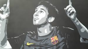Lionel messi barcelona voetbal fc barcelona voetballers tekening. Pbkh Veiling Schilderij Op Canvas Lionel Messi Penya Barcelonista Knokke Heist