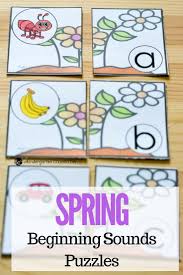 Spring Beginning Sound Puzzles Spring Literacy Centers Spring Literacy Activities Spring Literacy