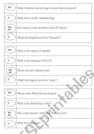 Trivial pursuit questions and answers printable quizzes general knowledge open up the boundary of knowledge. Trivia Game Esl Worksheet By Tanialita