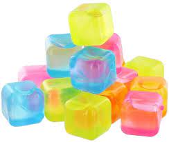 Amazon Com Reusable Plastic Ice Cubes 16 Count Colors May Vary Kitchen Dining