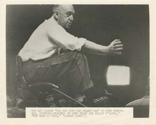 The Man with the Golden Arm (Original photograph of Otto Preminger on the  set of the 1955 film) by Otto Preminger (director); Nelson Algren (novel);  Eugene Kornman (photographer); Walter Newman, Lewis Meltzer (