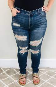 Distressed Plus Size Women S Denim Judy Blue Judy Blue Jeans Denim Women Plus Size Women