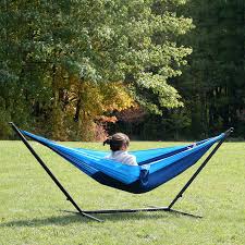 Choose a hammock on a stand for easy placement just about anywhere around a yard, or select a portable hammock to hang outdoors between trees for camping trips. Hidden Wild Hammock Stand