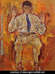 Egon Schiele Portrait Of Albert Paris Von Gutersloh Egon Schiele Painting Gustav Klimt